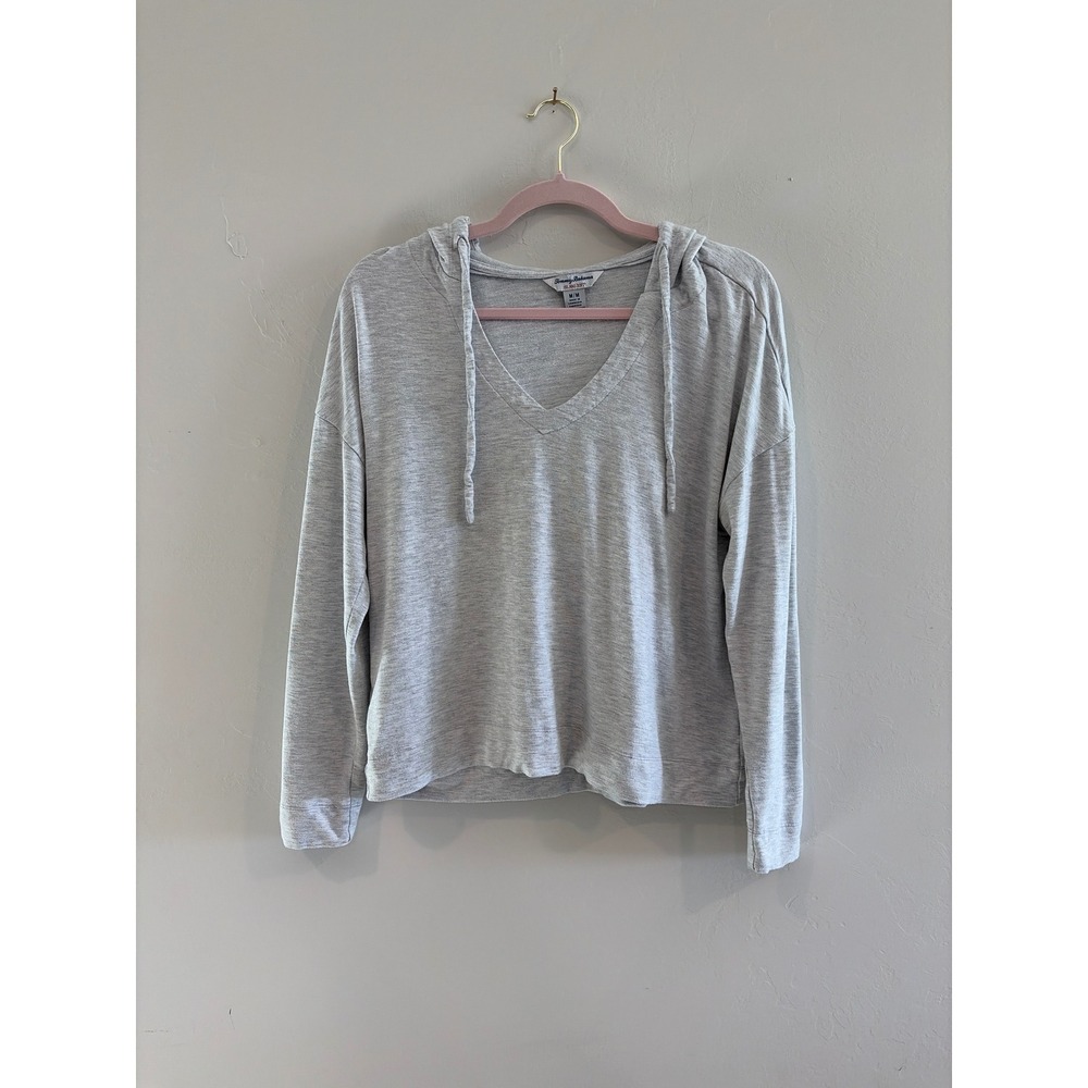 Tommy Bahama Island Soft Gray V-Neck Hoodie Pullover SW221057 Medium